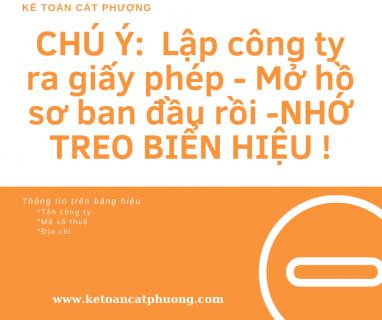 Sau khi ra giấy phép nhớ phải treo biển hiệu công ty nhé!